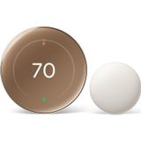 Google Nest Öğrenme Termostatı (4. Nesil, 2024) Yuva Sıcaklık Sensörlü - Enerji Tasarruflu Akıllı Termostat - Alexa, Apple HomeKit ve...