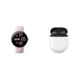 Google Paketi - Pixel Watch 3 (Cilalı Gümüş Alüminyum Kasa - Pembe Kuvars Bant - 41 mm LTE) ve Pixel Buds Pro 2 Kulaklıklar (Hazel)