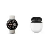 Google Paketi - Pixel Watch 3 (Cilalı Gümüş Alüminyum Kasa - Porselen Bant - 45 mm LTE) ve Pixel Buds Pro 2 Kulaklıklar (Hazel)