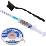 Goot Wick Anakart Tamir Seti Flux Lehim Toplama CP-3015 Lehim Sökme Teli 3mm Antistatik Fırça