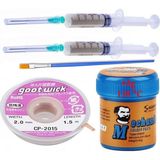 Goot Wick Krem Lehim Sıvı Lehim Mechanic Solder Paste 42 Gr 138C Lehim Emme Temizleme Teli 2,0 mm 5/1 Arada