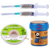 Goot Wick Krem Lehim Solder Paste 138°C 42 Gr Flux Lehim Toplama CP-1515 Lehim Emme Teli 1,5 mm Set