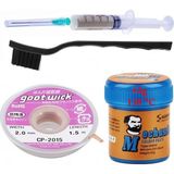 Goot Wick Krem Lehim Solder Paste 138°C Noclean SN42Bİ58 42 Gr Flux Lehim Toplama CP-2015 Lehim Emme Teli 2,0 mm
