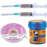 Goot Wick Mechanic Krem Lehim Sıvı Lehim Mechanic Solder Paste 42 Gr 138C Lehim Emme Temizleme Teli 2,0 mm