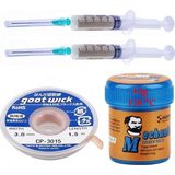 Goot Wick Mechanic Krem Lehim Sıvı Lehim Mechanic Solder Paste 42 Gr 138C Lehim Emme Temizleme Teli 3,0 mm