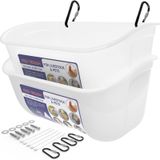 Goovilla Tavuk Besleyici Sulayıcı, Klipsli Asma veya Vidalı Çit Besleyici, 2'li Paket 5 Quart Keçi Besleyici Malzemeleri, Ördek Piglet Sheeple Coop Köpek Hayvancılık Kümes Hayvanları Plastik Besleyici