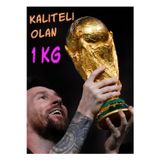 Goplast Premium 30 Cm Boy Dünya Kupası Gold Kaplama Gerçek Boyut Messi Qatar Futbol ( 30cm 1kg )
