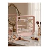 Goplast Premium Zarif Modern Küpe Standı, Pembe Takı Düzenleyici, Takı Standı , Küpe askısı , 4 bölmeli Organizer