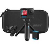 Gopro HERO10, 5k, Siyah Paket - Manyetik Döner Klips, Şarj Edilebilir Pil (2), Kısa (Tripod + Tutma Yeri) ve Taşıma Çantası Içerir
