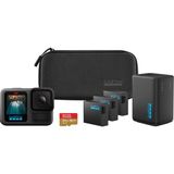 Gopro HERO13 Black Genişletilmiş Güç Paketi - Çift Şarj Cihazı, 3 Enduro Pil, 1 Kavisli Yapışkan Montaj Parçası, 64 GB Microsd Kart, Montaj Klipsi + Başparmak Vidası, 2 Usb-C Kablosu, Kamera Çantası