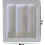 Gör Seç Görseç 42X49 cm Çekmece Içi Beyaz Kaşıklık Kepçelik Mutfak Çekmece Düzenleyici Organizer (33*40 A Kesilebilir) - Açık Beyaz - 42 x 49 cm