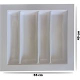 Gör Seç Görseç 55X49 Çekmece Içi Beyaz Kaşıklık Kepçelik Mutfak Çekmece Düzenleyici Organizer (45*40 A Kesilebilir)