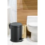Gör Seç Tuvalet Banyo Balkon Mutfak Siyah 3 Litre Pedallı Çöp Kovası ve Kovalı Çöp Kovası Çöp Kutusu