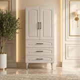 Gordes Çok Amaçlı Dolap 60 Cm 2 Kapak 3 Çekmece Soft İpek Gri - Çok Amaçlı Banyo Dolabı
