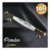 Gordion Gerçek Porselen Eskitme Antik Beyaz 160 Mm Mobilya Mutfak Dolabı Dolap Kulpu Kulbu Kulpları