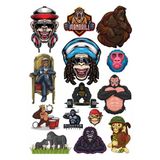 Goril Sticker Set-2 15 Parça Telefon, Tablet, Defter, Laptop Sticker