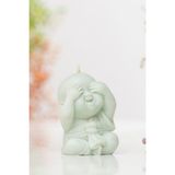 Görmedim Buddha Temalı Soya Wax Mum - Açık Yeşil - 1 Adet