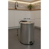 GörSeç 20 Litre Temizlik Çöp Kovası Mutfak Pedallı Metal 20 Lt Çöp Temizlik Kovas Litre Banyo 35*31