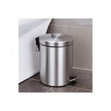 GörSeç 3 Litre Balkon Mutfak, Pedallı Paslanmaz Banyo Metal 3 litre Çöp Kovası Tuvalet 24*17