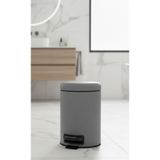 GörSeç 3 Litre GRİ Banyo Seti Elit Lüks Pedallı Çöp Kovası LÜKS Banyo Seti MUTFAK BANYO Çöp Kovası