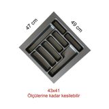 GörSeç 47x49 Cm Çekmece Içi Düzenleyici 47 Cm Kaşıklık 47 Cm Kepçelik (42X40 CM E KADAR KESİLEBİLİR)