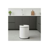 GörSeç Beyaz 20 Litre Temizlik Çöp Kovası Mutfak Metal 20 Lt Çöp Temizlik Kovası Lüx Banyo 35 cm *31 cm