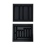 GörSeç Dolap Içi Düzenleyici Çekmece organizer 55x49 Cm Siyah Kepçelik Kaşıklık (48X40 CM E KESİLEBİLİR)