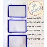 GÖRSELLİ ASMA HALKALI VİTRİN İLANLARI STANDI - 20 ADET - KALEM HEDİYELİ (Saks Mavisi)