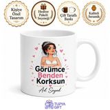 Görümceye Gözdağı Veren Esprili Yeni Gelin Çay Kahve Kupası Hediye Bardak