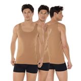 Görünmez Atlet Erkek 3 lü Paket İnce Askılı İz Yapmayan Modal Atlet 3M013 (Cappuccino, M)