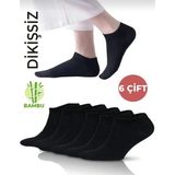 Görünmez Yazlık Çorap Kadın ve Erkek Çorap Terletmeyen Bambu Sneaker Çorap - Siyah - 35 - 40
