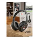 GoSmart Beşiktaş BJK Orijinal Lisanslı Kafaüstü Bluetooth Kulaklık, 8 Saat Şarj, Mikrofonlu, Kara Kartal