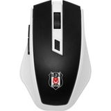 Gosmart Beşiktaş Lisanslı Taraftar Kablosuz Optik Mouse Lk-Ms-11-Bjk - Siyah - Beyaz