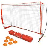 GoSports Elit Futsal Futbol Kalesi - 3 M x 2 M Boyut, Katlanabilir Yay Tipi Çerçeve ve Ağ - Profesyoneller Gibi Oynayın ve Eğitin, Taşıma Çantası ve Çeviklik Konileri İçerir