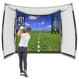 GoSports Menzil Kafesi 10ft x 8ft Golf Uygulaması Simülatör Darbe Ekranlı Net Vuruş