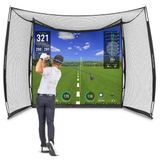 GoSports Range Cage 305 x 244 cm Golf Antrenman Vuruş Filesi – Baskılı Grafik Darbe Perdesi, Boş Simülatör Perdesi veya Klasik File seçeneklerinden birini seçin.