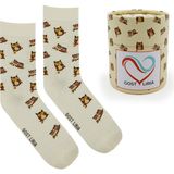 GOST LİRİA I Love Owl Socks – Desenli Unisex Soket Çorap - 36 - 40 - Ekru
