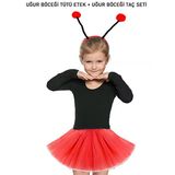 Gösteriler İçin Kırmızı Uğur Böceği Tütü Etek ve Kırmızı Uğur Böceği Taç Seti (5250)