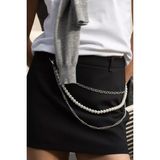 Gotik Bel Zinciri Pantalon Askısı Kemer - Beyaz - Standart