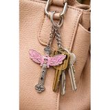 Gotik Butterfly Kanatlı Haç Anahtarlık Gümüş Renk Metal Unisex