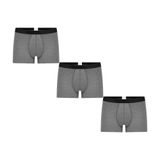 GOTS Sertifikalı Organik Pamuk Erkek Trunk Boxer İç Çamaşırı (3, Antrasit Melanj, M)