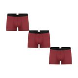 GOTS Sertifikalı Organik Pamuk Erkek Trunk Boxer İç Çamaşırı (3, Bordo, M)
