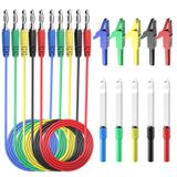 Goupchn 4 mm Muzdan Muza Fiş Test Uçları Kiti Timsah Klipsleri ile Yalıtım Tel Piercing Probları Multimetre Otomotiv Teşhis Testi için