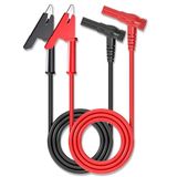 Goupchn Multimetre Test Uçları Muz Fiş Sağ Açılı Timsah Klipsleri Elektrik Testi için Yumuşak Test Kablosu Kabloları 2 Paket 3,3 ft / 1 m