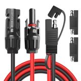 Goupchn SAE Adaptör Kablosuna Güneş Paneli Konnektörleri 10AWG Güneş Enerjili - SAE PV Uzatma Kablosu, RV, Karavan, Güneş Panelleri için 2 ADET SAE - SAE Polarite Ters Adaptör, Akü Şarj Kiti