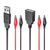 Goupchn USB - Çift Bakır Timsah Klipsleri Test Ucu Seti Erkek Dişi USB Konektörü Timsah Klipsleri Elektrik Devresi Testi için