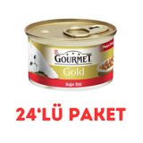 Gourmet 24x85 gr Gold Parça Etli Sığır Etli Kedi Konservesi