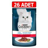 Gourmet 26x85 gr Perle Izgara Sığır Yaş Kedi Maması Konserve
