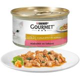 Gourmet 85 gr Gold Parça Etli ve Soslu Alabalıklı & Sebzeli Yaş Kedi Maması