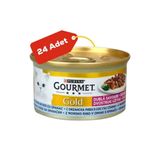 Gourmet Gold 24x85 gr 24'lü Okyanus Balığı ve Sebzeli Yetişkin Kedi Konservesi